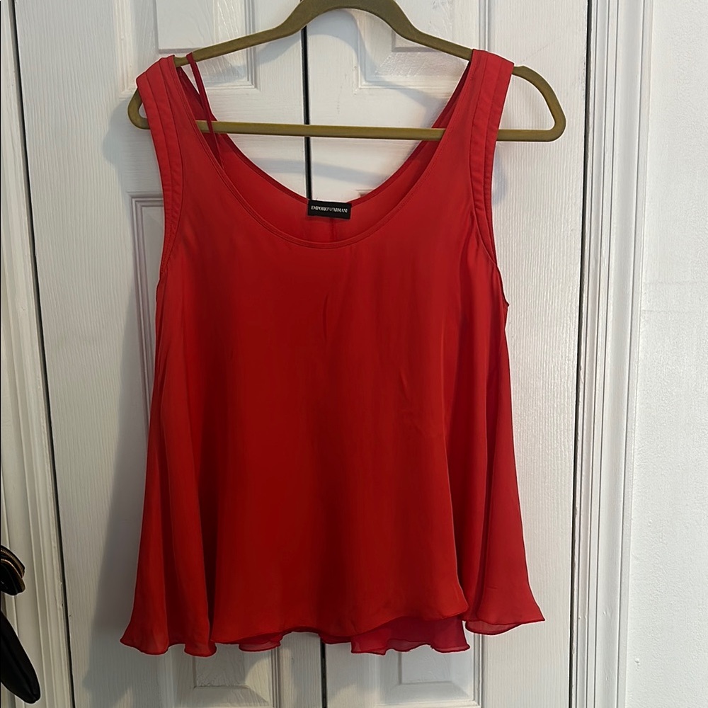 Emporium Armani Two Piece Red Sleeveless Top / Blouse